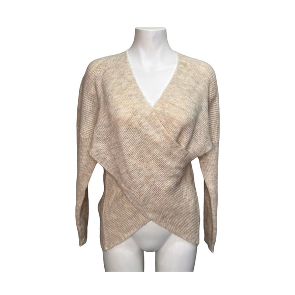 Nordstrom Open Edit Wrap Tan Knit Sweater Size XL - Picture 2 of 13